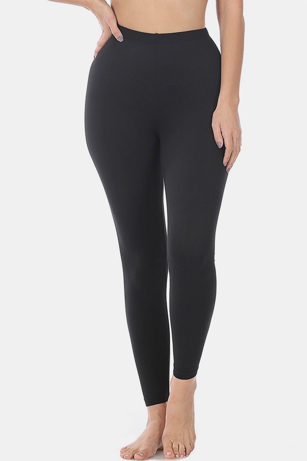 Premium Microfiber High Waist Leggings in BlackLeggingsZenana