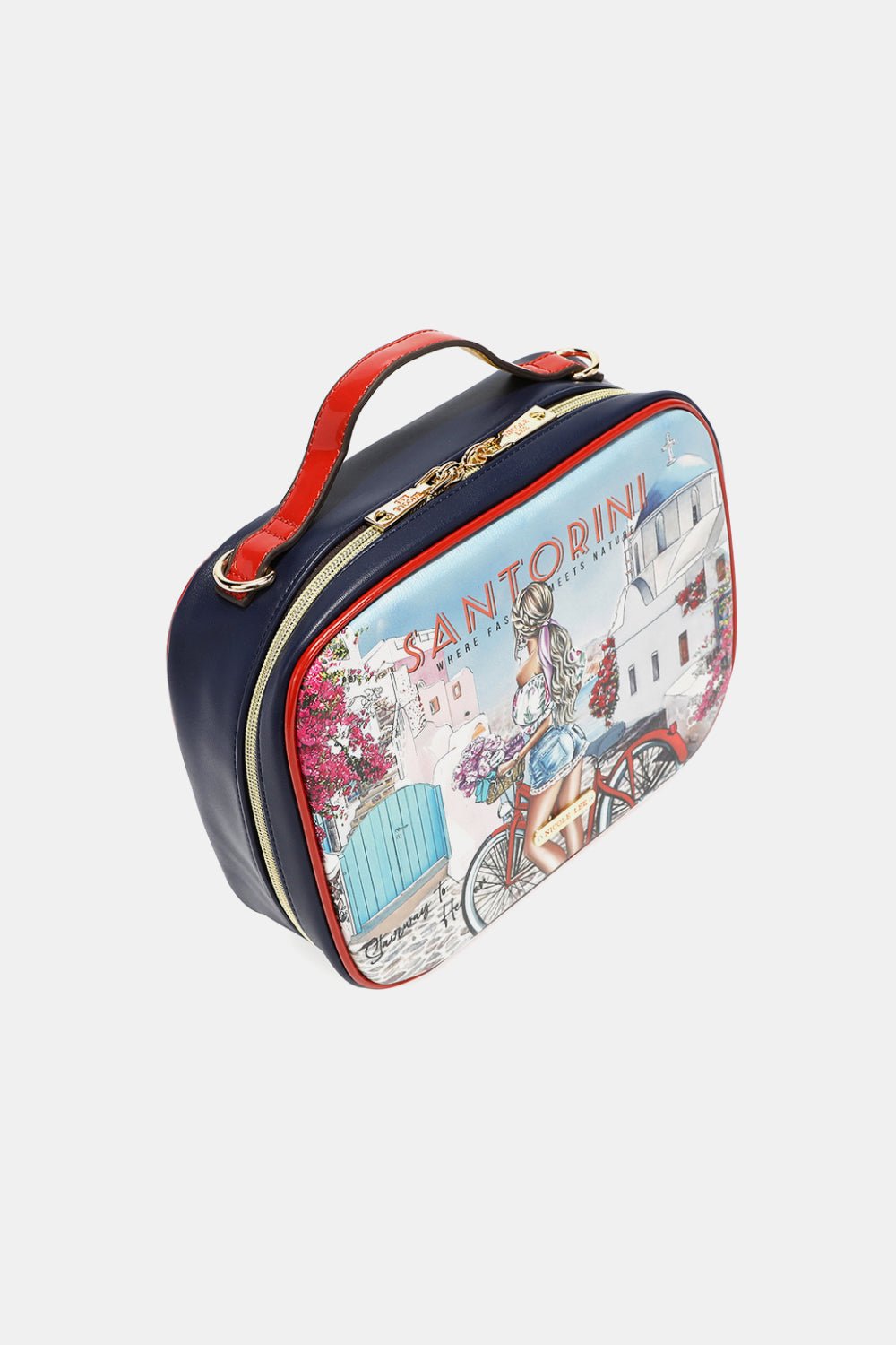 Printed Patent Leather Handbag with Three PouchesHandbag SetNicole Lee USA