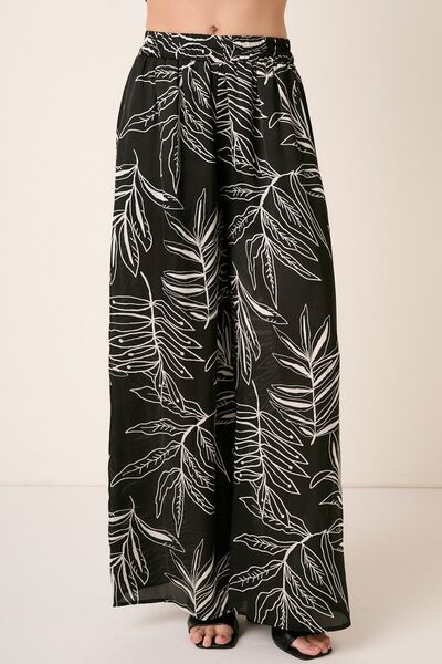 Printed Wide Leg Pants in BlackPantsMittoshop