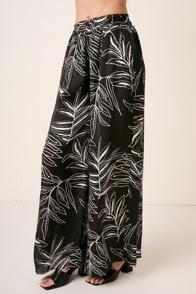 Printed Wide Leg Pants in BlackPantsMittoshop