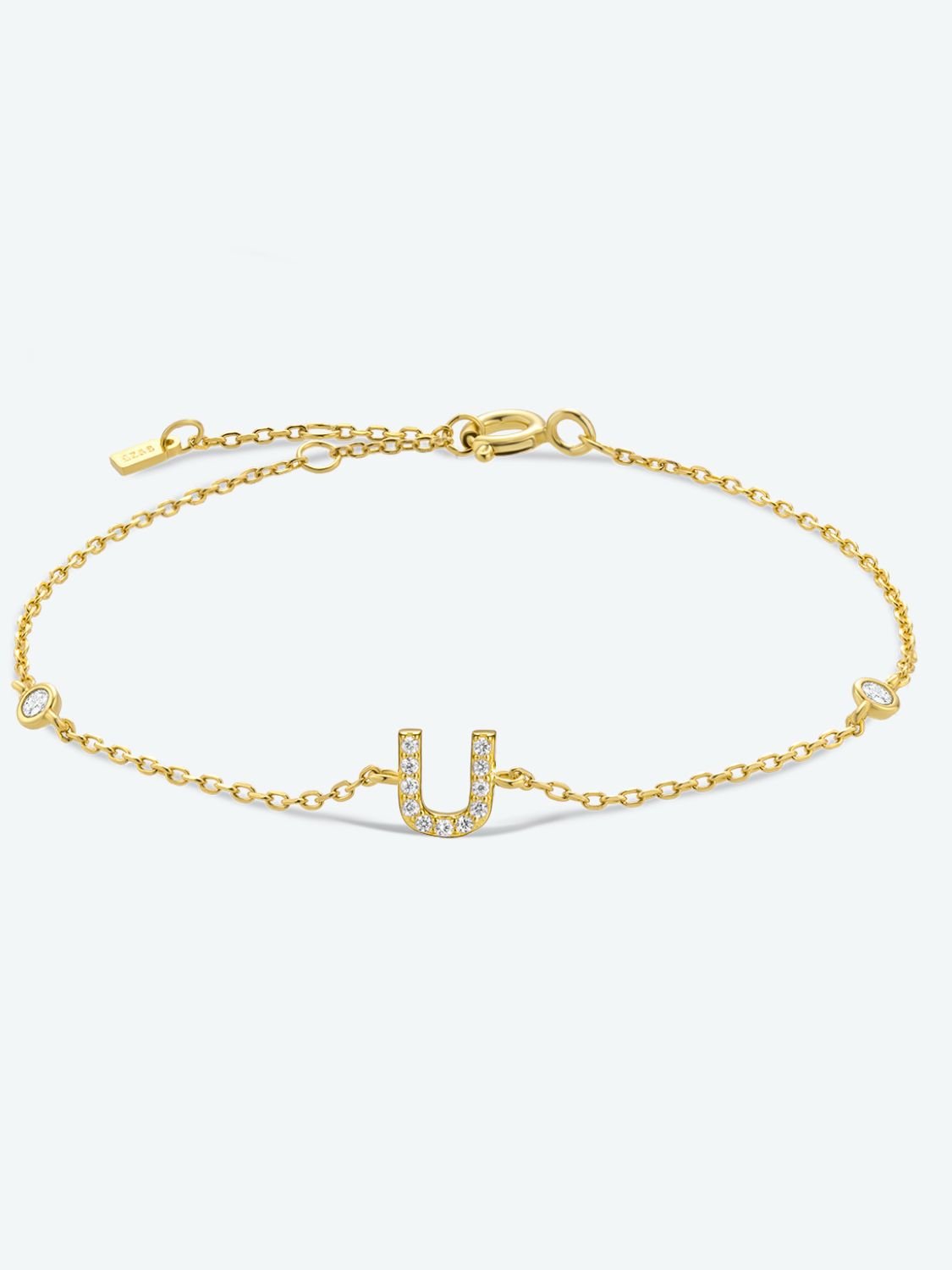 Q To U Zircon Initial BraceletBraceletBeach Rose Co.