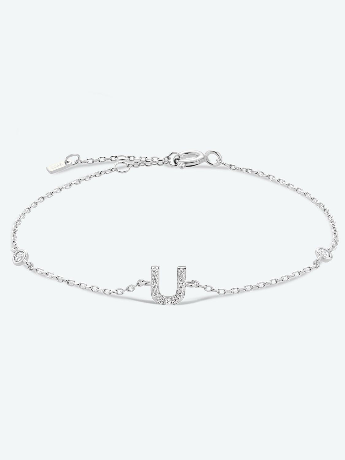 Q To U Zircon Initial BraceletBraceletBeach Rose Co.