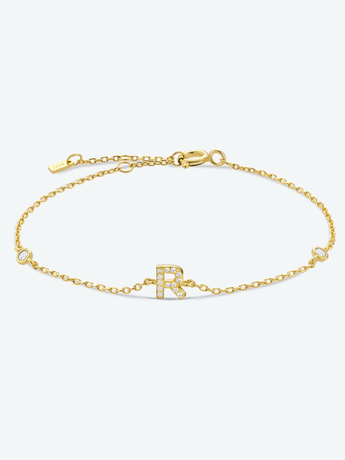 Q To U Zircon Initial BraceletBraceletBeach Rose Co.