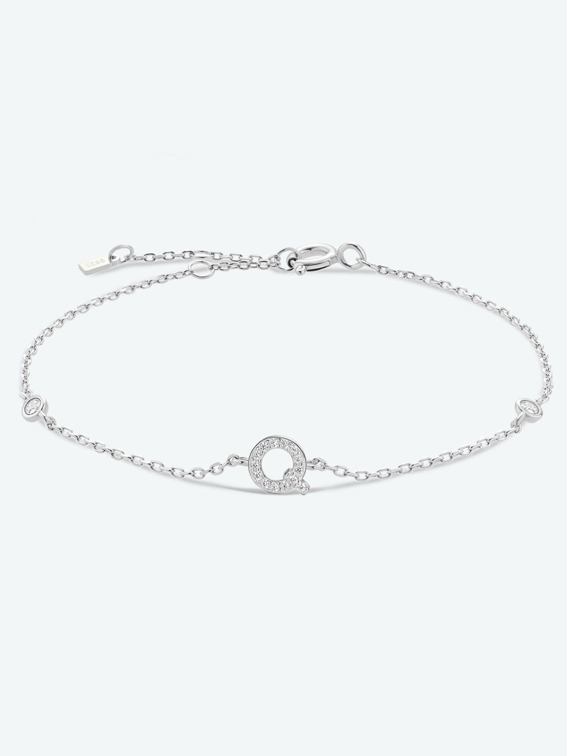 Q To U Zircon Initial BraceletBraceletBeach Rose Co.