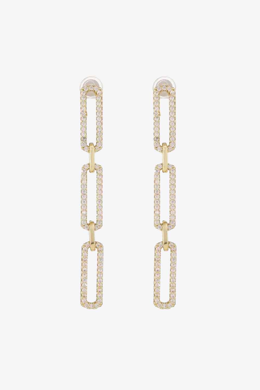 Rhinestone Chunky Chain Drop EarringsEarringsBeach Rose Co.