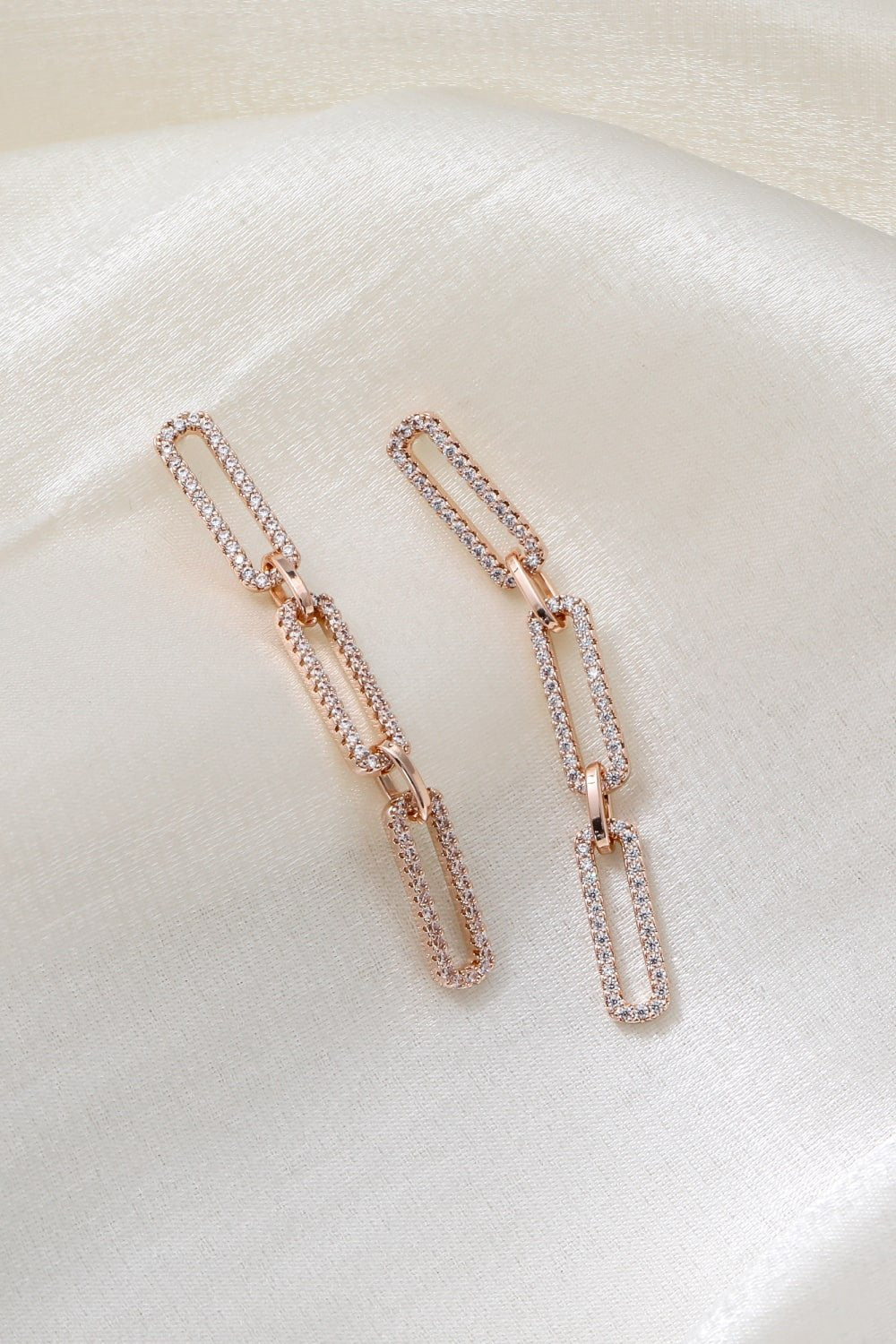 Rhinestone Chunky Chain Drop EarringsEarringsBeach Rose Co.