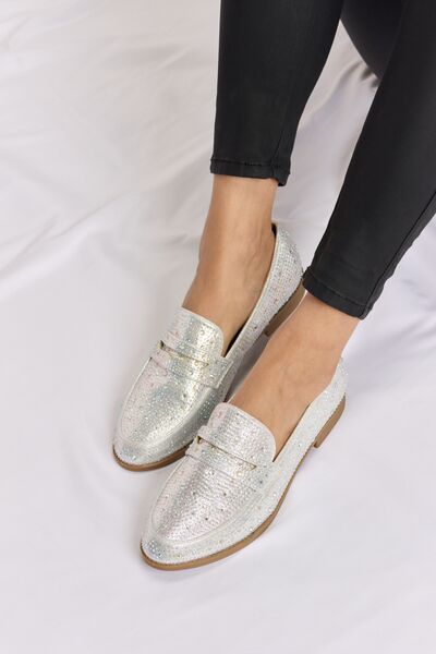 Rhinestone Pointed Toe Loafers in SilverLoafersForever Link