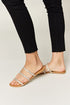 Rhinestone Three-Strap Flat Sandals in TanSandalsWILD DIVA