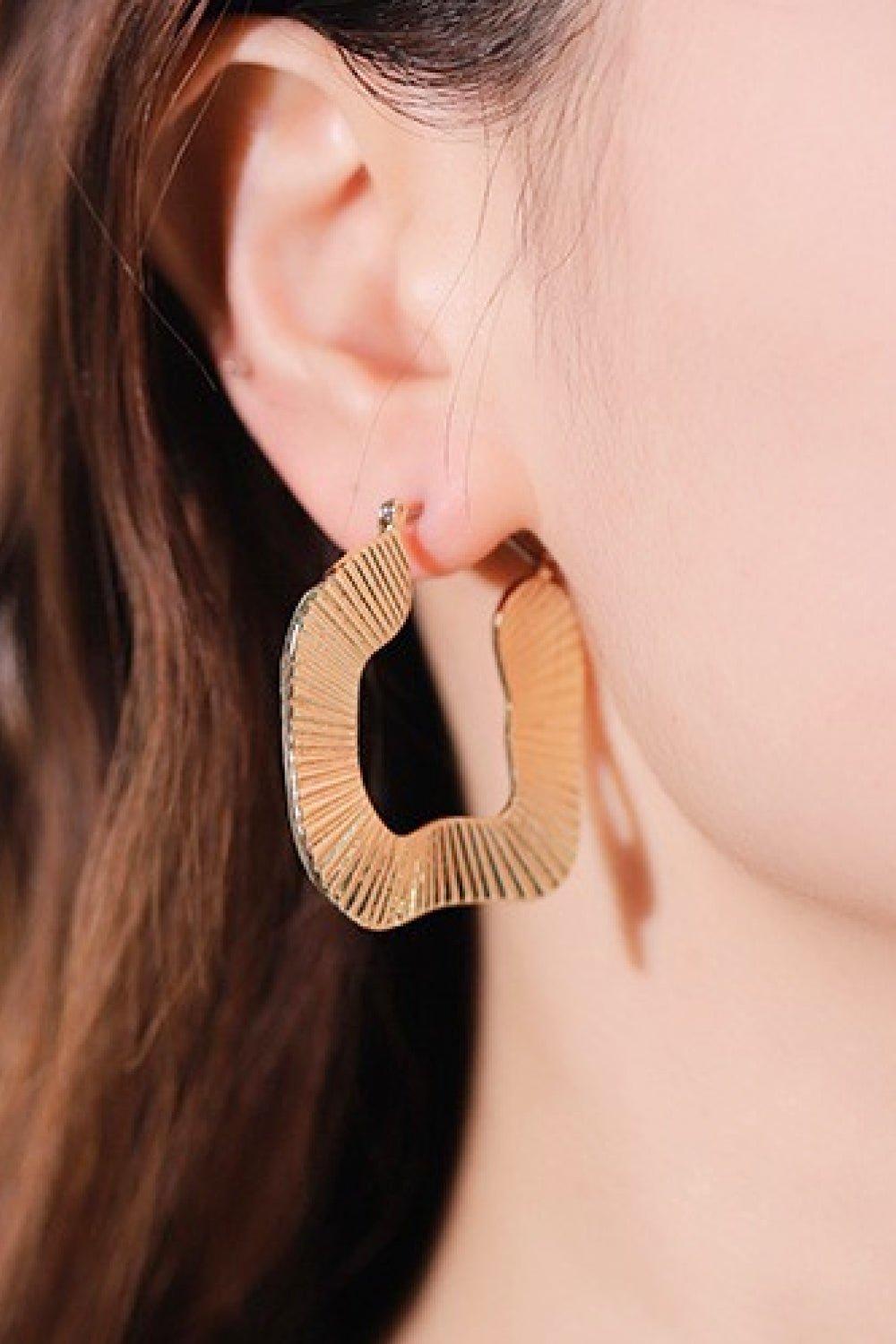 Ribbed Gold Drop EarringsEarringsBeach Rose Co.