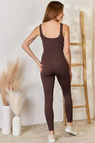 Ribbed Sleeveless Slim Jumpsuit in BrownJumpsuitColor5