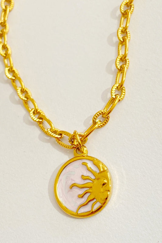 Round Pendant Gold-Plated NecklaceNecklaceBeach Rose Co.