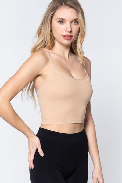Scoop Neck Cropped Seamless Cami in NudeCamisoleACTIVE BASIC