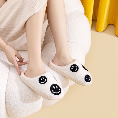 Smiley Face Slippers in Black Smile MixSlippersMelody