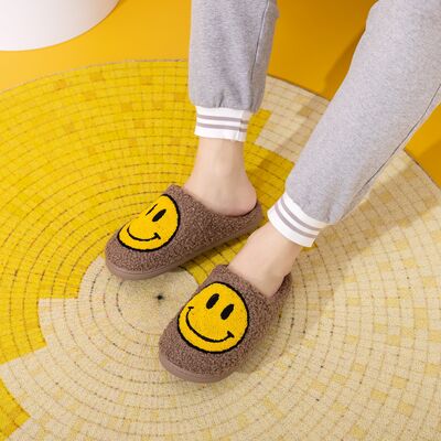 Smiley Face Slippers in Khaki/YellowSlippersMelody