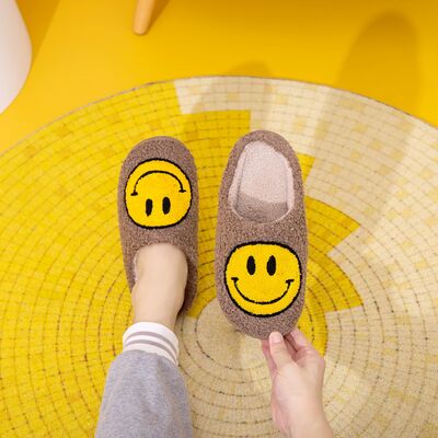 Smiley Face Slippers in Khaki/YellowSlippersMelody