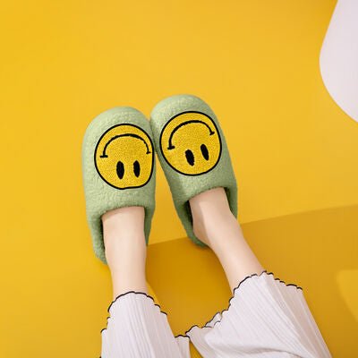 Smiley Face Slippers in Mint/YellowSlippersMelody