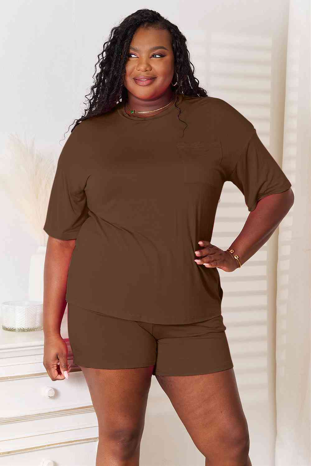 Soft Rayon Half Sleeve Top and Shorts SetShorts SetBasic Bae