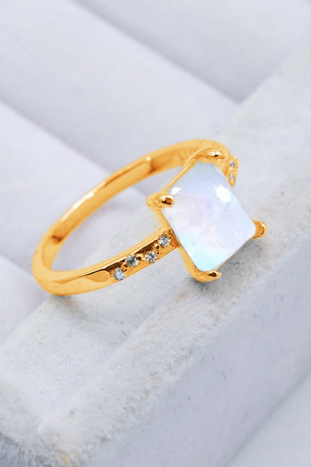 Square Moonstone RingRingBeach Rose Co.