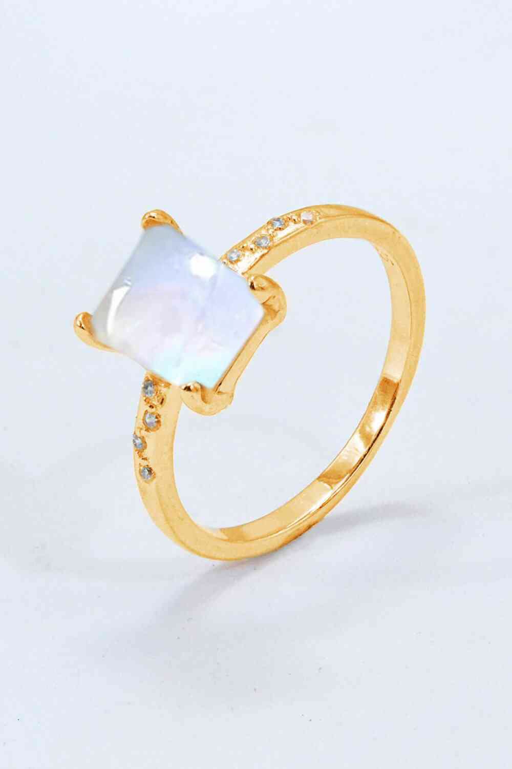 Square Moonstone RingRingBeach Rose Co.