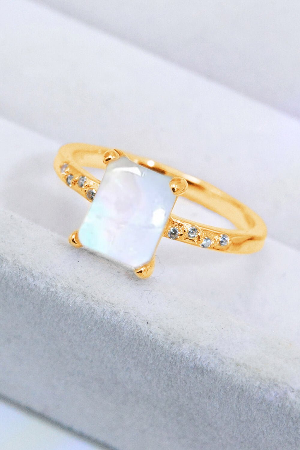 Square Moonstone RingRingBeach Rose Co.