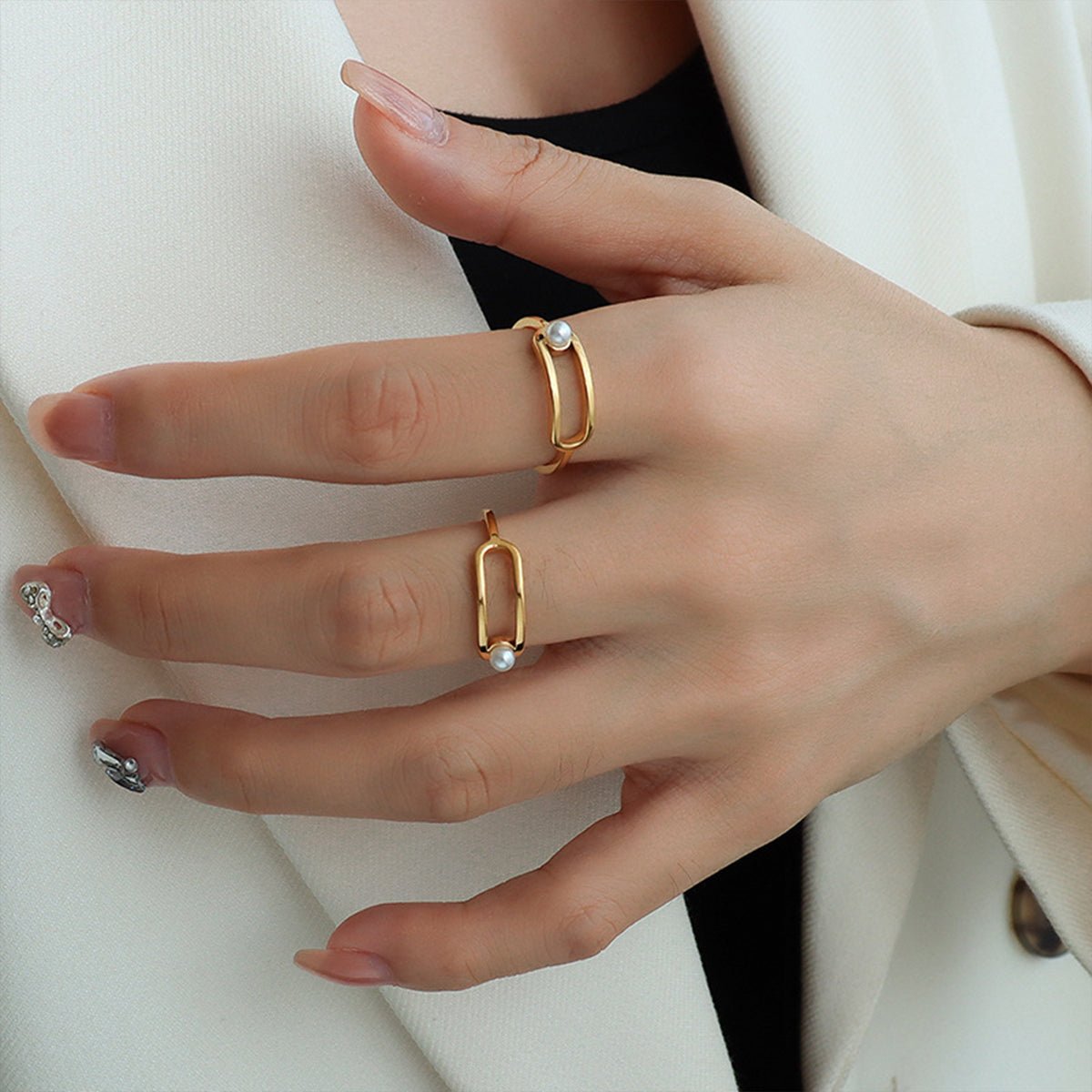 Synthetic Pearl Minimalist RingRingBeach Rose Co.