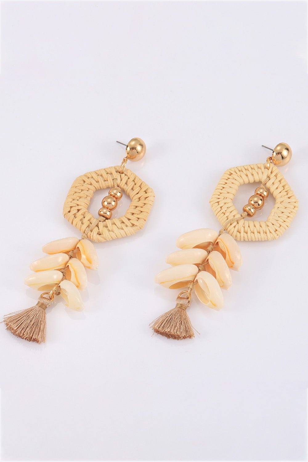 Tassel Shell Copper EarringsEarringsBeach Rose Co.