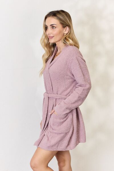 Tie Front Long Sleeve Robe in MauveRobeHailey & Co