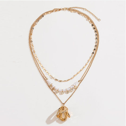 Triple-Layered Brass NecklaceNecklaceBeach Rose Co.