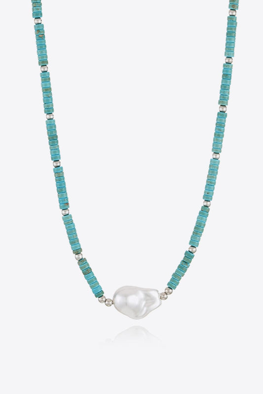 Turquoise & Pearl NecklaceNecklaceBeach Rose Co.