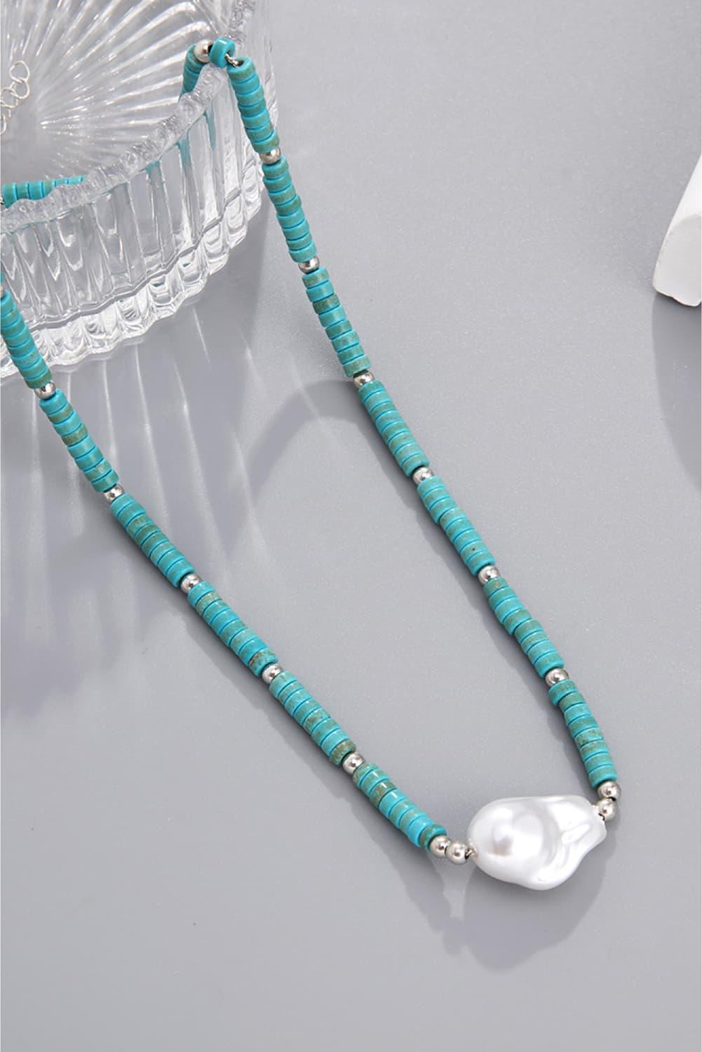 Turquoise & Pearl NecklaceNecklaceBeach Rose Co.