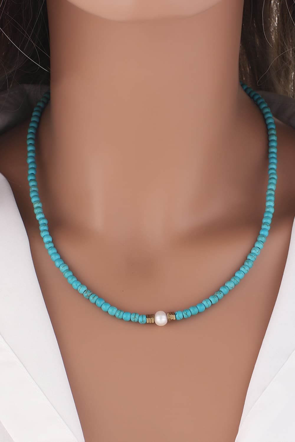 Turquoise & Pearl NecklaceNecklaceBeach Rose Co.