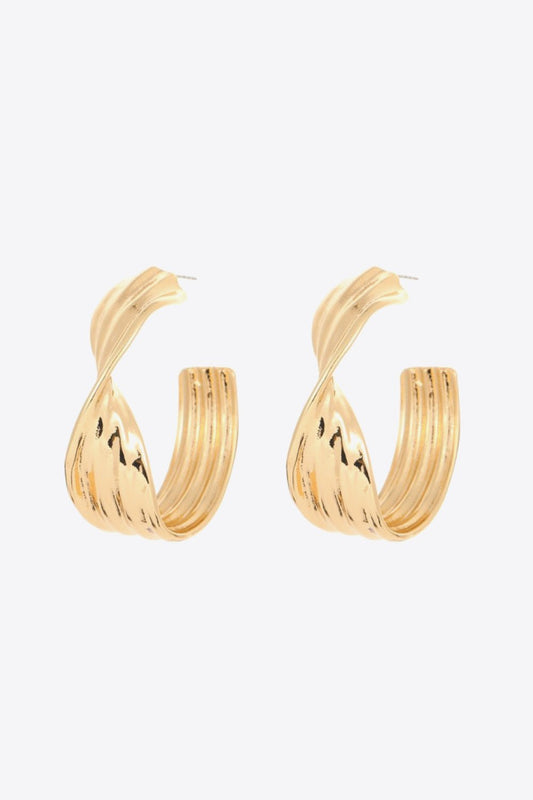 Twisted C-Hoop Gold EarringsEarringsBeach Rose Co.