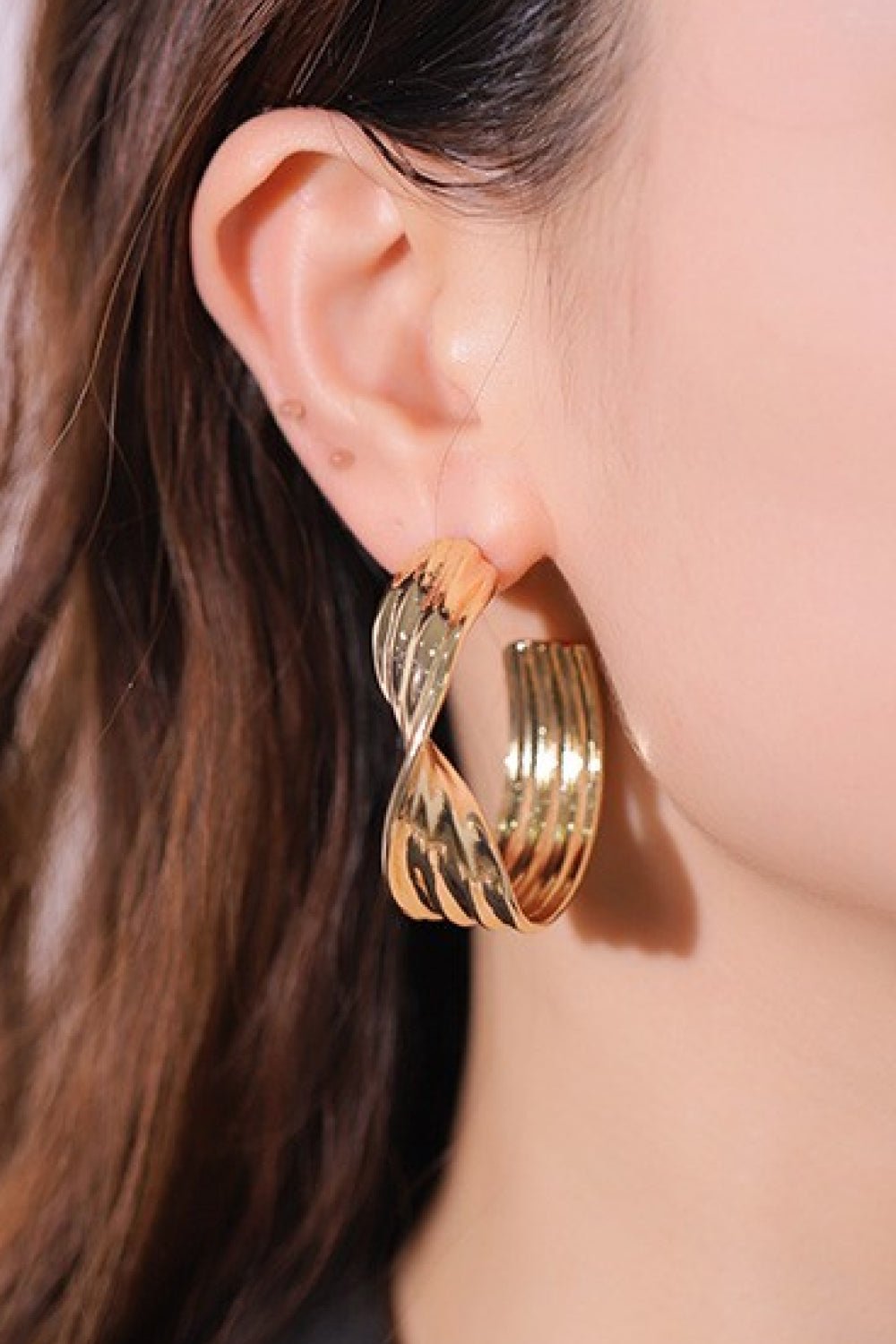 Twisted C-Hoop Gold EarringsEarringsBeach Rose Co.