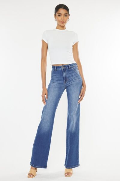 Ultra High Waist Medium Wash Gradient Flare JeansJeansKancan