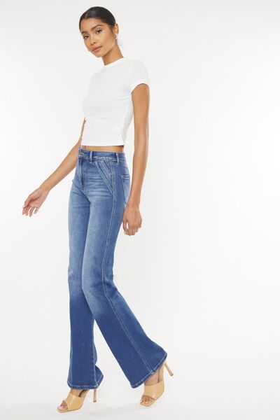 Ultra High Waist Medium Wash Gradient Flare JeansJeansKancan