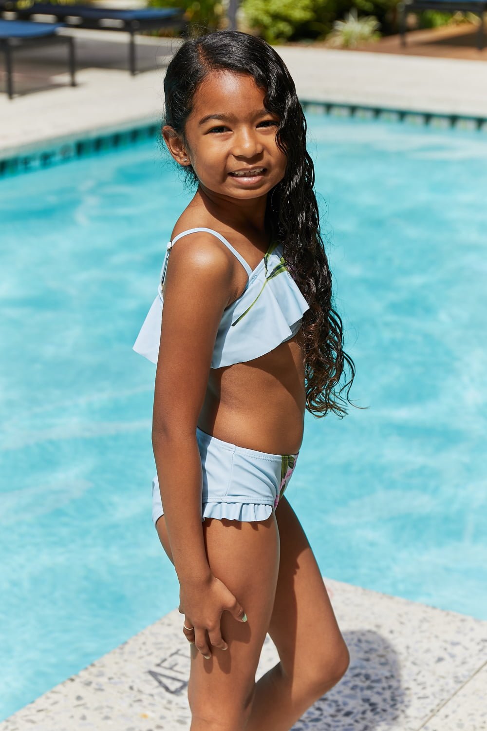 Two-Piece Girl's Swim Set in Pastel BlueGirl's BikiniMarina West Swim