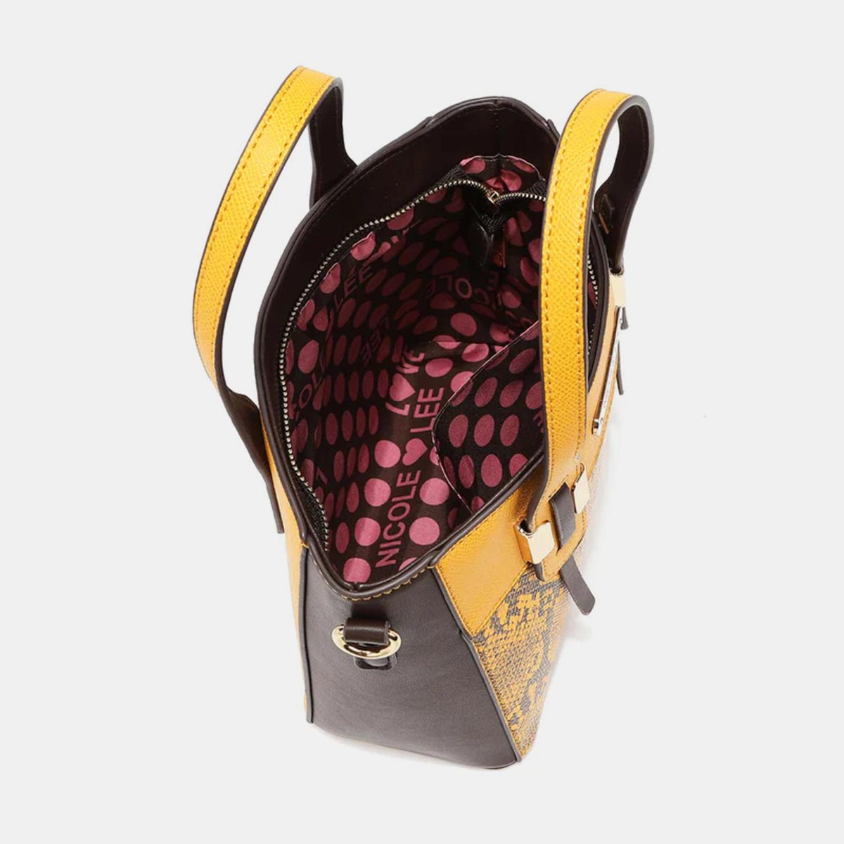 Vegan Leather 3-Piece Snake Print Handbag SetHandbag SetNicole Lee USA