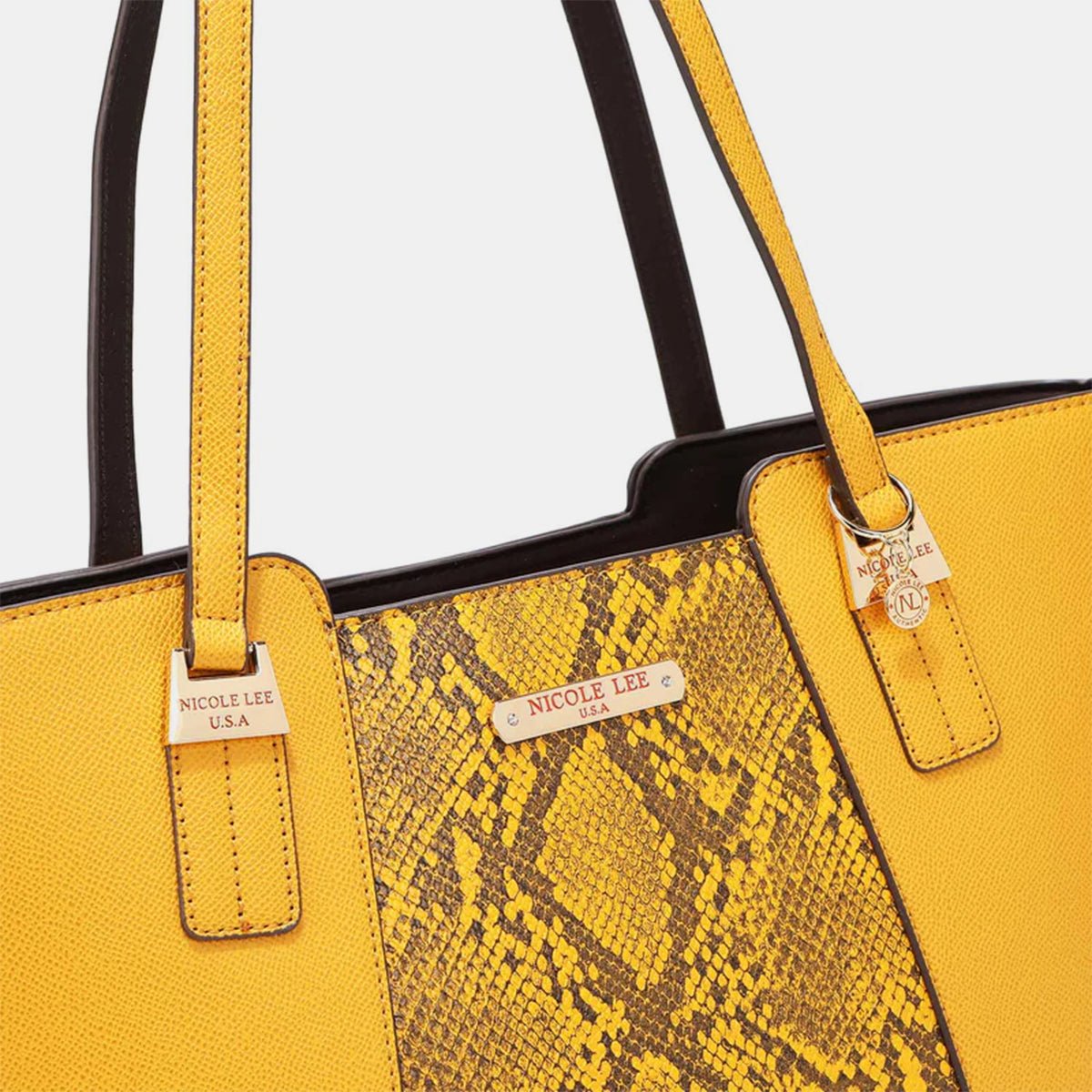 Vegan Leather 3-Piece Snake Print Handbag SetHandbag SetNicole Lee USA