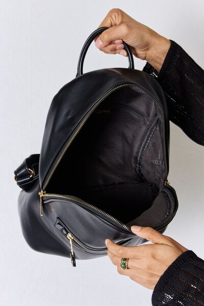 Vegan Leather Backpack in BlackBackpackDavid Jones