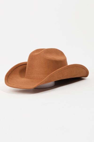 Vegan Suede Wide Brim Cowgirl Hat in CaramelCowboy HatFame