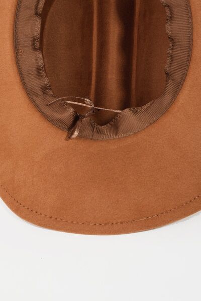 Vegan Suede Wide Brim Cowgirl Hat in CaramelCowboy HatFame