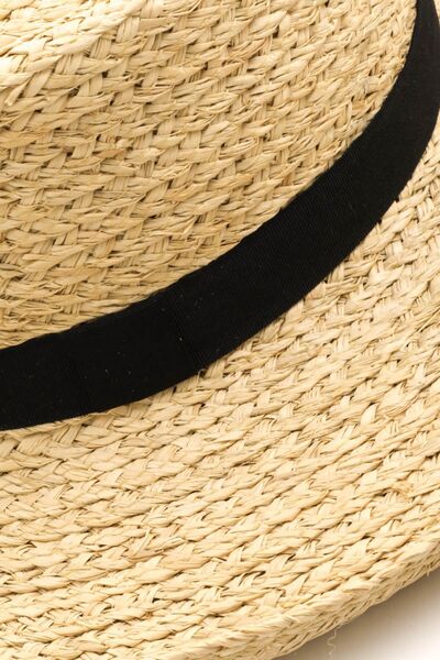 Wide Brim Straw Weave Hat in IvorySunhatFame