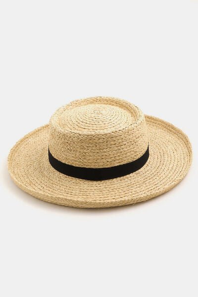 Wide Brim Straw Weave Hat in IvorySunhatFame