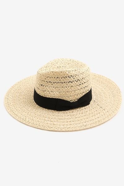 Wide Brim Woven Straw Sun Hat in IvorySunhatFame