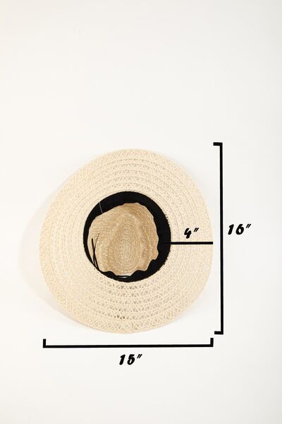 Wide Brim Woven Straw Sun Hat in IvorySunhatFame