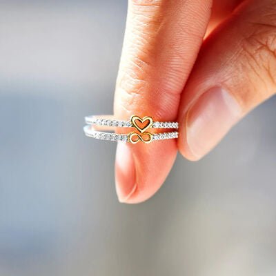 Zircon 925 Sterling Silver Heart Shape RingRingBeach Rose Co.