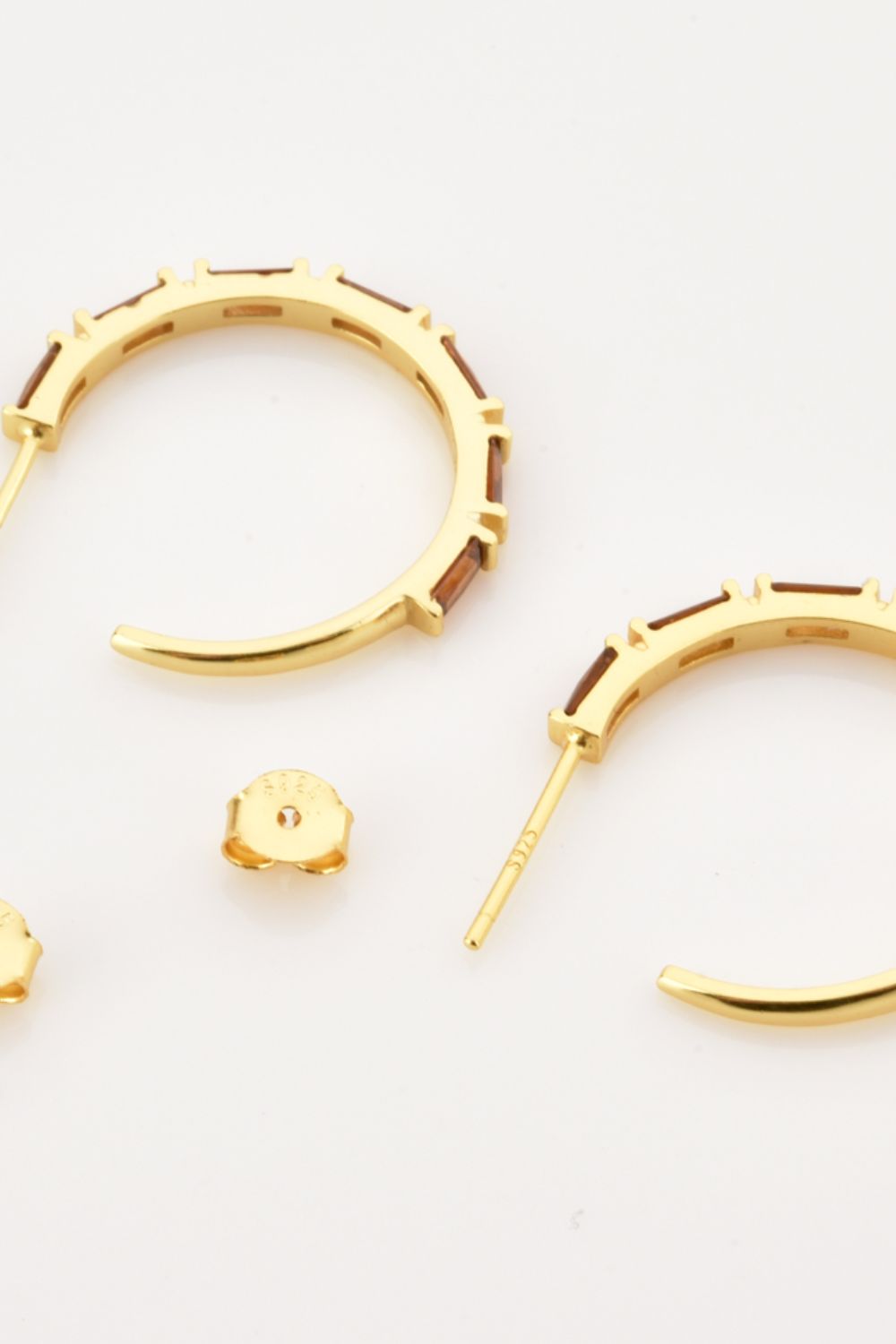 Zircon Gold-Plated C-Hoop EarringsEarringsBeach Rose Co.