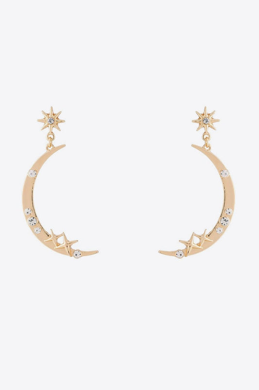 Zircon Star and Moon Drop EarringsEarringsBeach Rose Co.